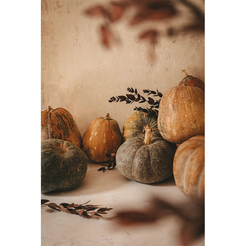 Autumn Yellow Leaves Fall View Landscape Wall Art Print Canvas Painting Pumpkin Halloween Poster Picture Living Room Home Decor