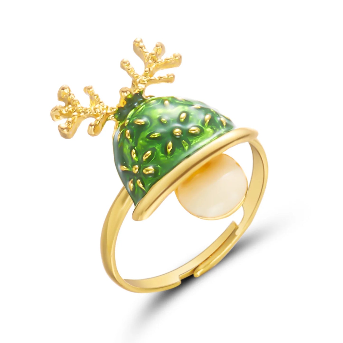 Christmas Tree Zircon Christmas Opening Ring For Women Dripping Oil Santa Cartoon Ring Elk Snowman Xmas Party Jewelry Friend