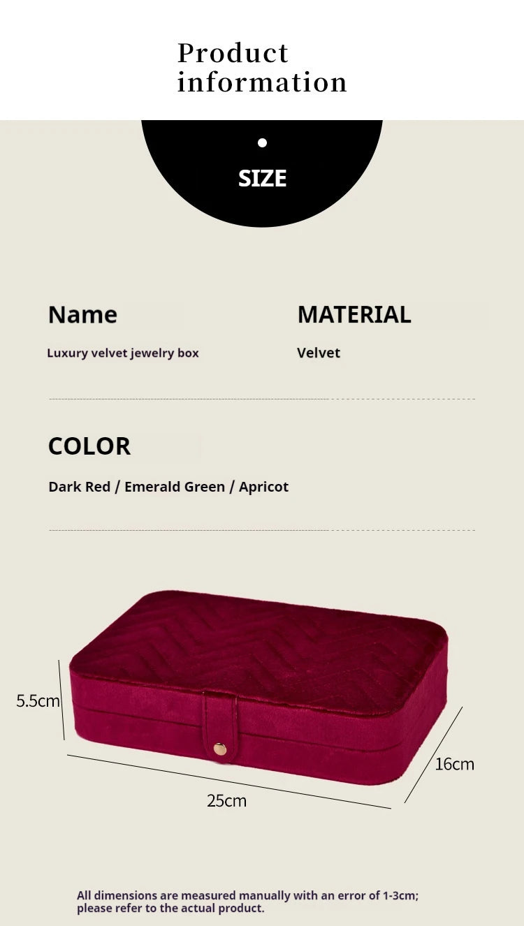 Flannel jewelry storage box Large capacity retro jewelry storage box Earrings Necklace storage box