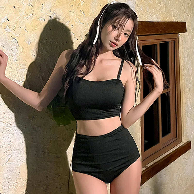 Sexy 2 Piece Red Bikini 2024 Women Swimsuit Female Swimwear High Waist Bikinis Set Brazilian Korean Beach Bathing Suit Biquini