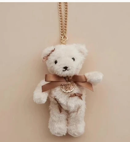 Japanese New Sweet Cute Rabbit Bear Rhinestone Bow Pendant Sweet Kawaii Girl Female Bear Bag Charm Pendant Keychains