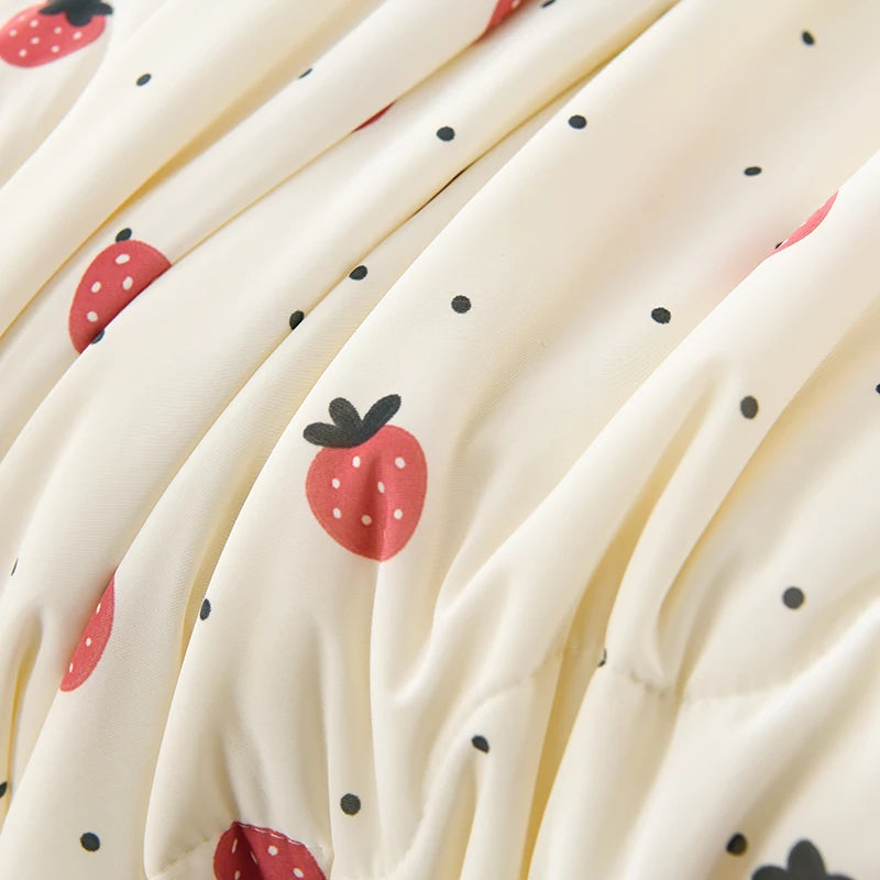 New Prints Cooling Blanket for Bed Silky Lightweight Summer Quilt Double Side Cold & Cooling Fabric Duvet Comforter Ice Silk