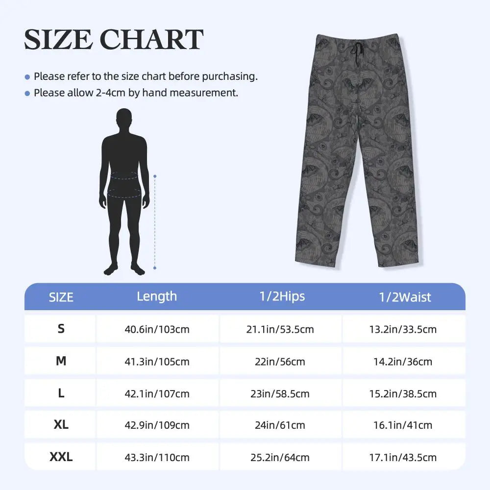Custom Cute Spooky Halloween Bats Black And Purple Pajama Pants for Men Lounge Sleep Drawstring Sleepwear Bottoms with Pockets