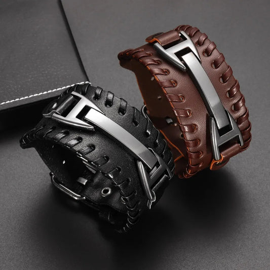Fashion Punk Leather Bracelet for Men and Women, Small Personality, Retro Couple Accessories, Bracelet, Casual Wrist Strap