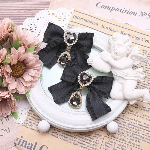 Small Hairpin Water Drop Heart Shape Rhinestone Pendant Wooden Ear Hairclips Headdress Sweet Side Clip Hair Accessories Jewelry
