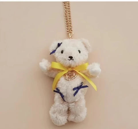 Japanese New Sweet Cute Rabbit Bear Rhinestone Bow Pendant Sweet Kawaii Girl Female Bear Bag Charm Pendant Keychains