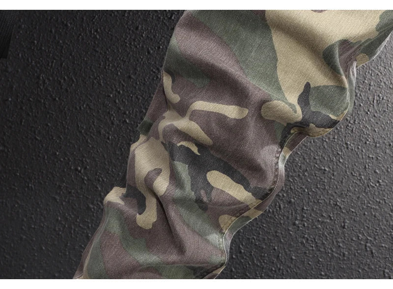 Streetwear Fashion Men Jeans High Quality Stretch Slim Fit Camo Trousers Embroidery Patch Designer Hip Hop Denim Pants Hombre