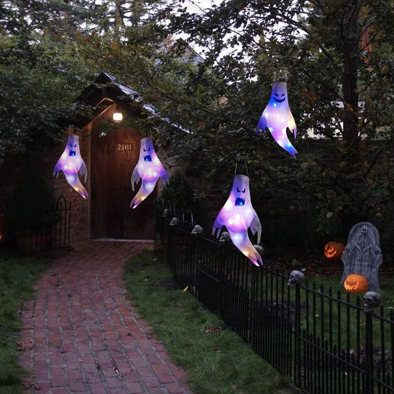 Halloween Floating Ghost Decor  for Home Courtyard Hanging Pumpkin Lamps   Halloween Scary Horror Atmosphere Decor
