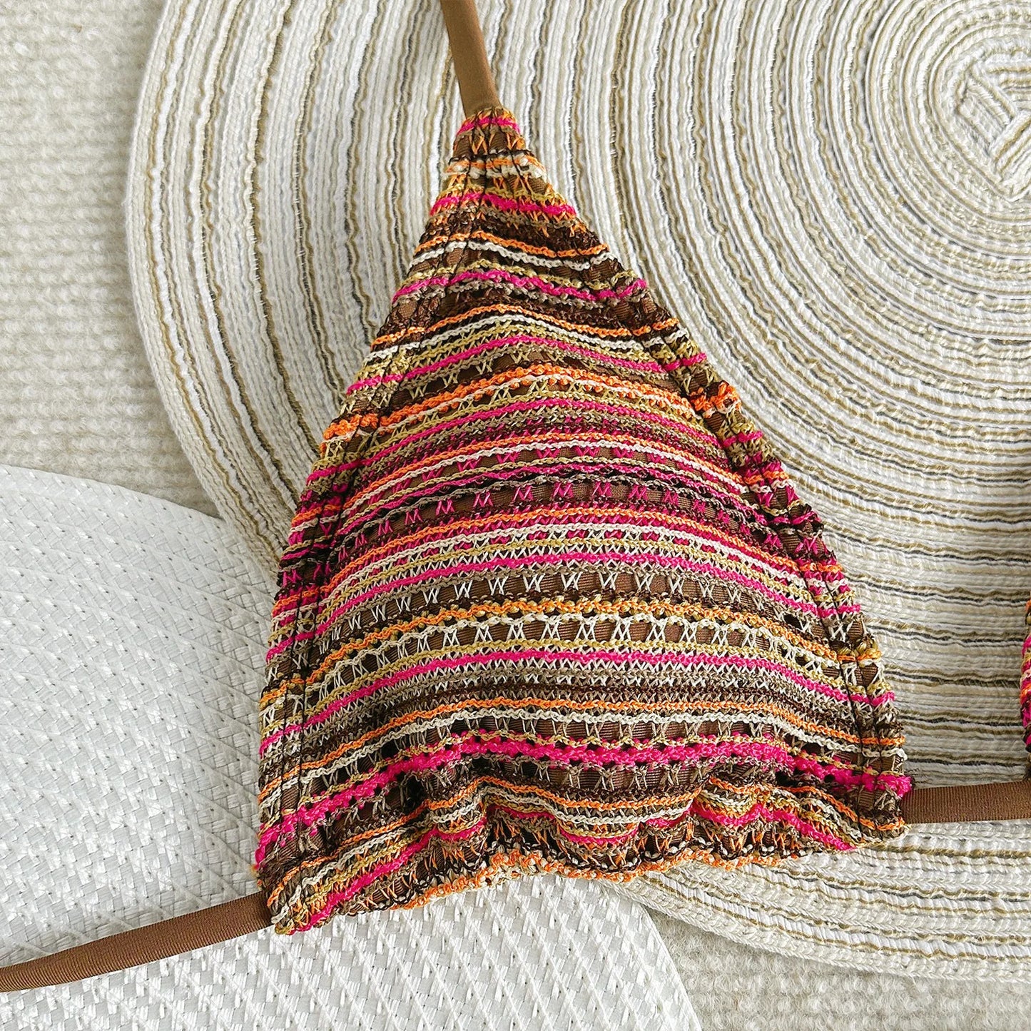 sexy knitted striped halter tie bikinis sets three pieces with shorts swimsuits beachwear bathing suit swimwear biquini tankini