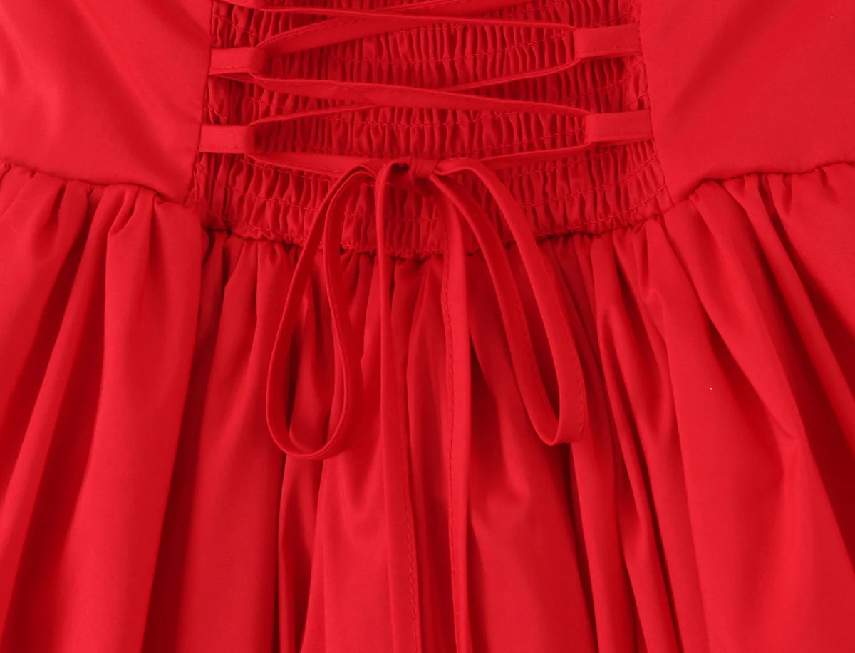 Sexy Bow Halter Slash Collar Lacing Up Bandage Back Sling Mini Dress Women Low Waist Ball Gown Pleated BUD Dresses Femme Robe