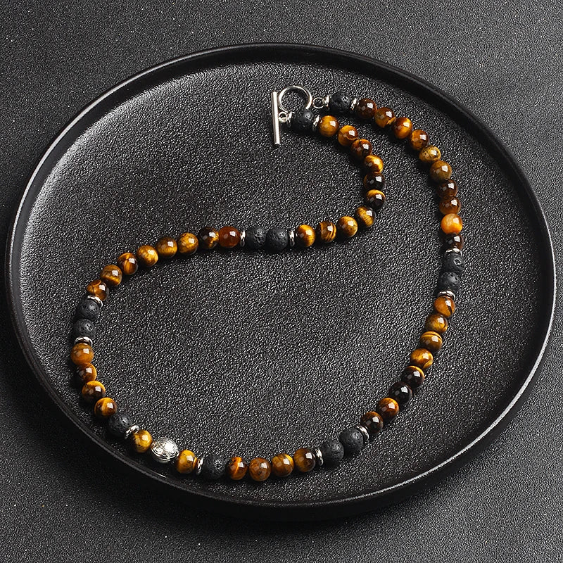 Reiki Lava Tiger Eye Stone Bracelets Men Fashion Nature Energy Stone Chakra Beads Yoga Healing Bracelet Diffuser Jewelry Pulsera