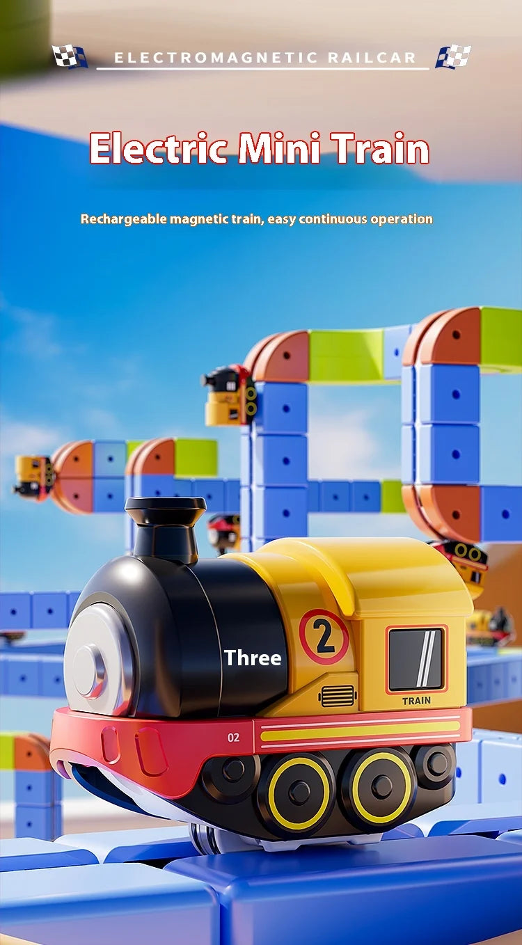 Magnetic Car STEM Racing Car Railtrack Set 2025 - Montessori Motorized Train & Gravity Maze Toy, Christmas Gift for Kids