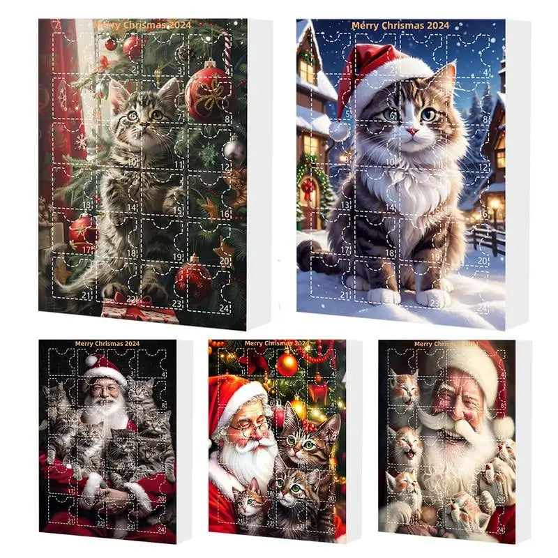 Christmas Countdown Advent Calendar Cat Ornament Calendar Cartoon Festival Supplies Funny Wall Decoration Christmas gift