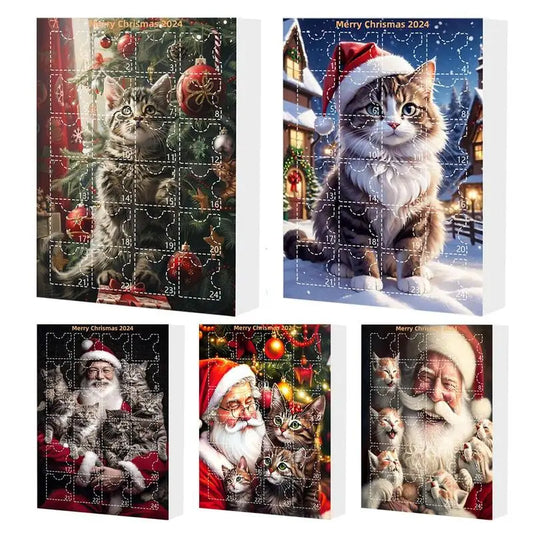 Christmas Countdown Advent Calendar Cat Ornament Calendar Cartoon Festival Supplies Funny Wall Decoration Christmas gift