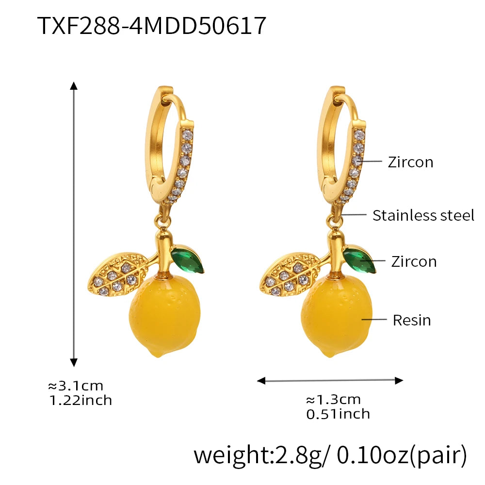 Shell Beads Bracelet With Multi Lemon Charms For Women Handmade Beaded Bracelets Matching Earrings Necklace Cute Jewelry Sets
