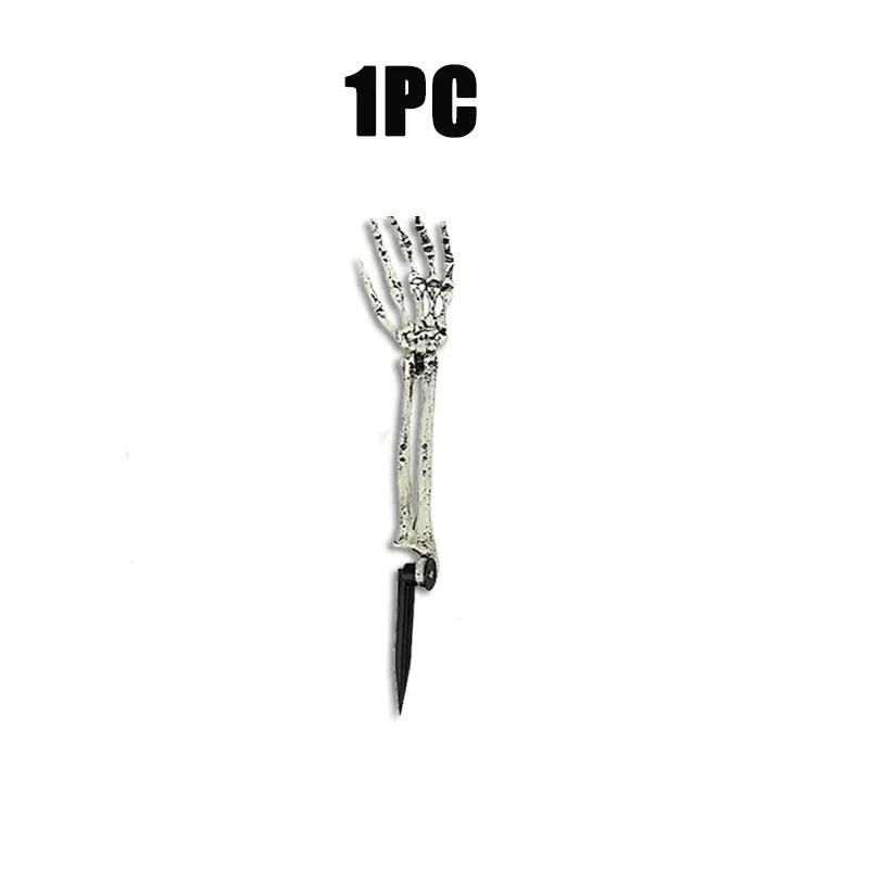 1-4PCS Halloween Simulation Skeleton Hand Prop Halloween Yard Floor Insert Ghost Hand Hand Bone Ghost Festival Dress Up Props