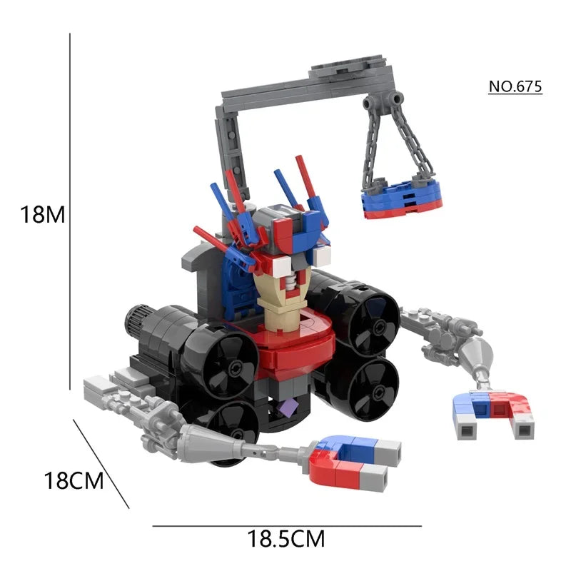 New Skibidi Toilet Titan Guitor Speaker Man Building Blocks Set With Battle-axe Creative DIY Bricks Toys For Boys Christmas Gift
