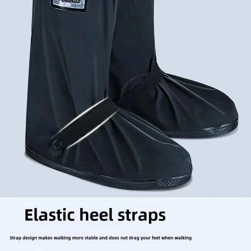 Rain Thickened Boot Shoe Cover Black Waterproof with Reflector High Top Non-slip Shoes Dust Covers Motorcycle Bike Rain Cover