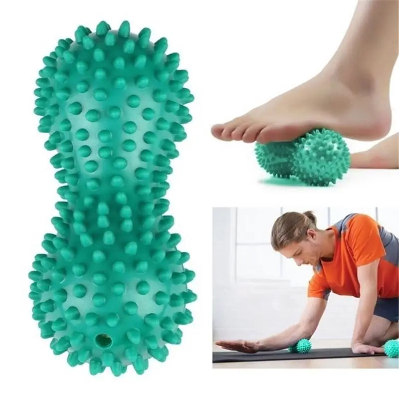 Foot Massage Roller Peanut Double Lacrosse Spiky Ball Myofascial Balls for Plantar Fasciitis Mobility Back Foot Arch Pain Relief