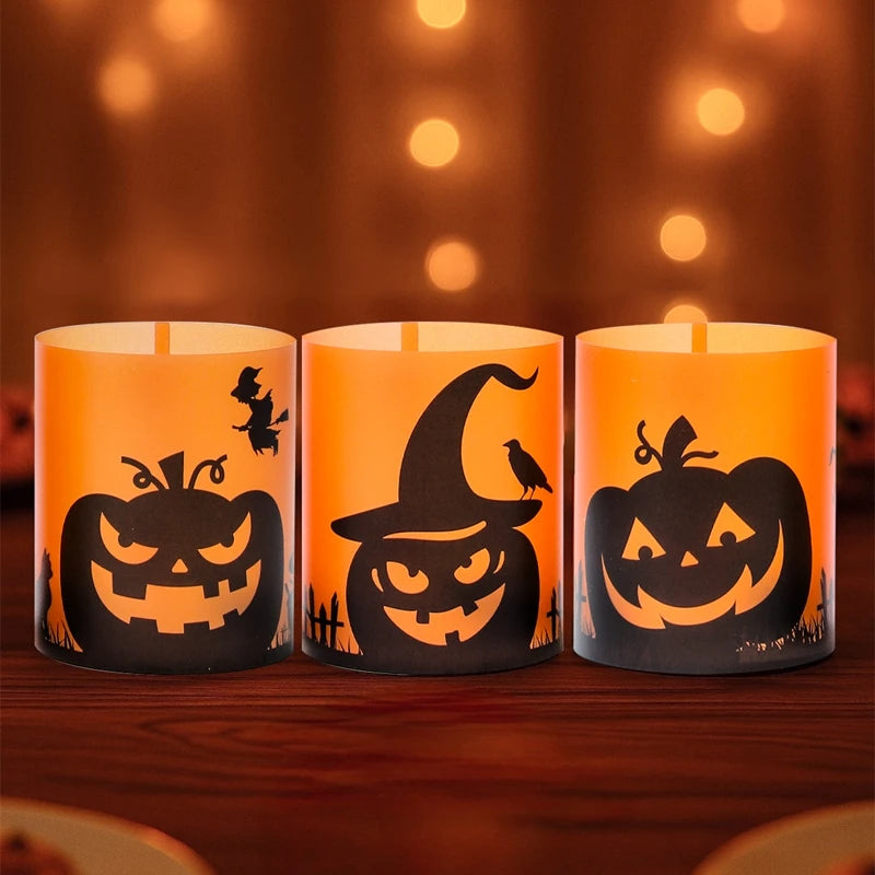 6pcs Halloween Pvc Lantern Ghost Pumpkin Bat Lampshade No Lights Halloween Party Home Table Decoration Haunted House Horror Prop