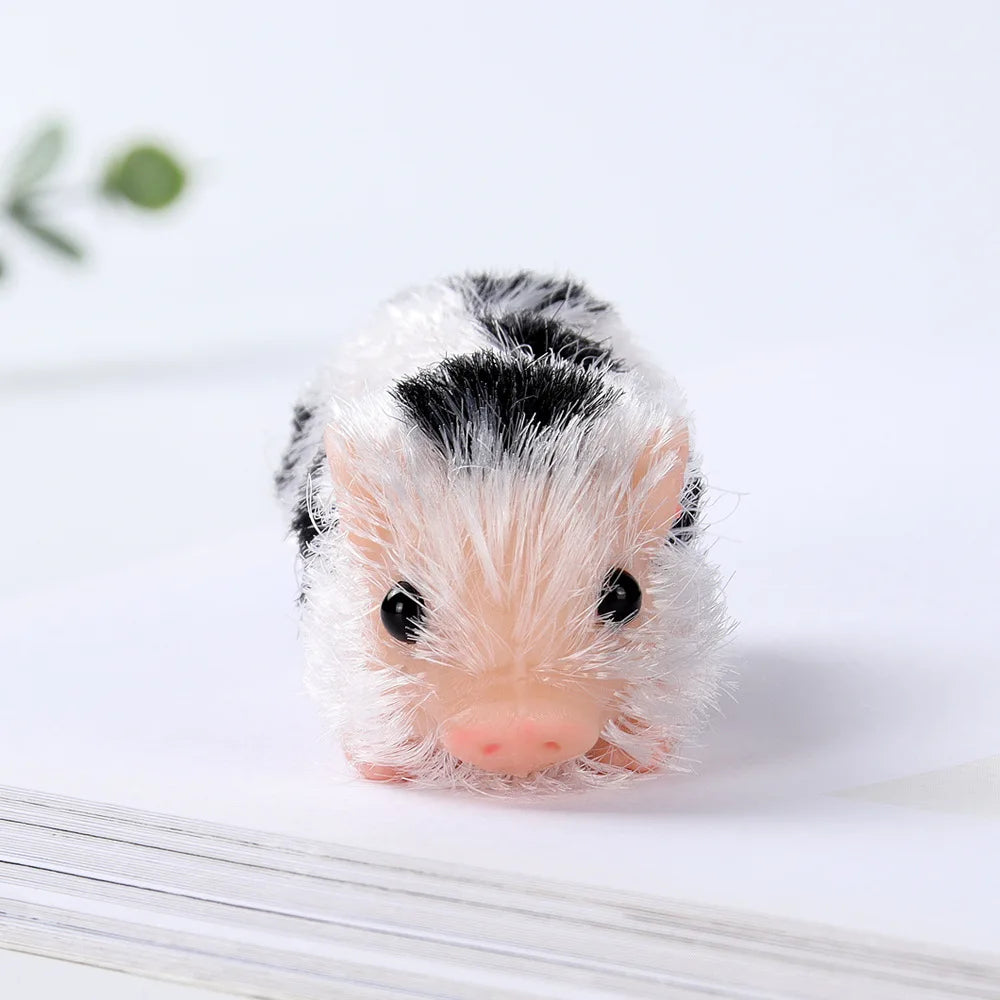 2.6inch Soft Cute Mini Realistic Animals Silicone Piglet  Lifelike Reborn Newborn Pig Doll Decompression Toy Christmas Gift