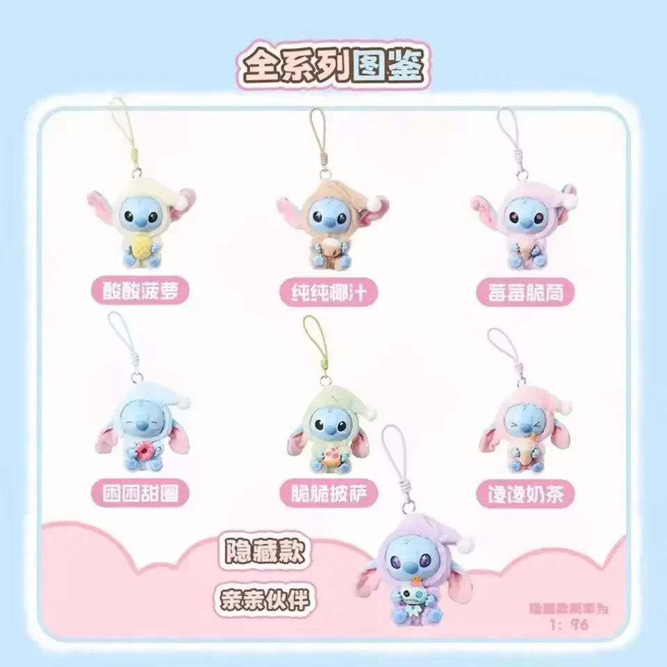 IN STOCK Stitch Eat Some Thing Before Sleep Series Blind Box Soft Stuffed Plush Kawaii Toy Pendant Doll Christmas Gift for Girls