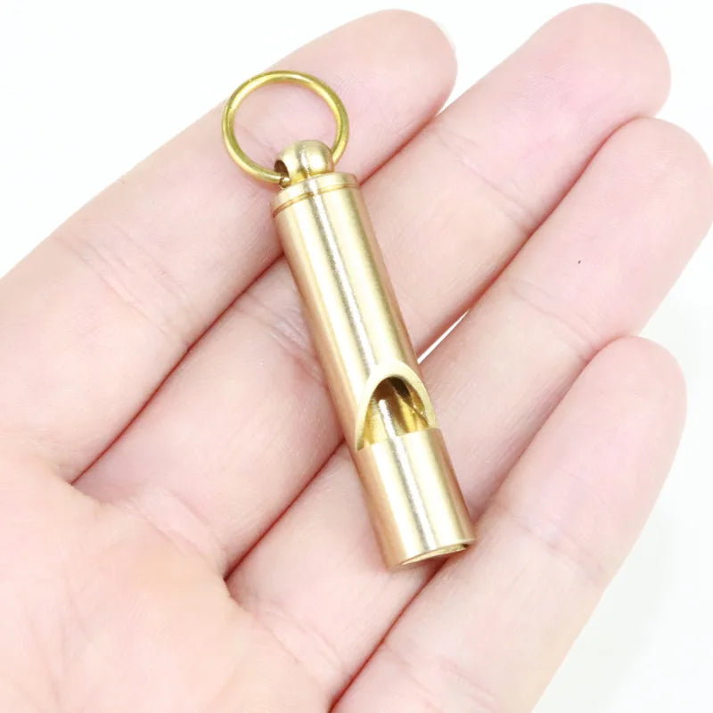 Multifunctional Brass Emergency Survival Whistle Portable Keychain Outdoor Tools Training Whistle for Camping Hiking