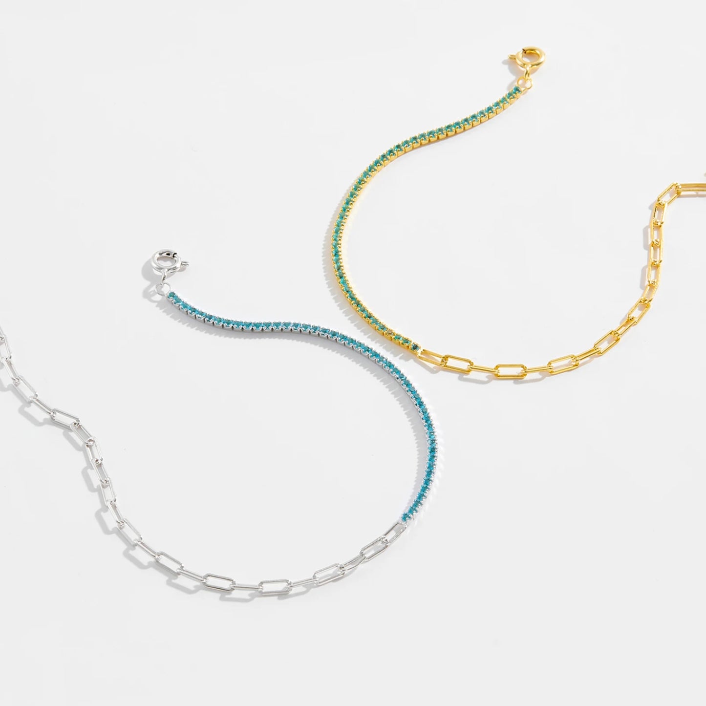 VEWANT 925 Sterling Silver Rainbow Colorful Zircon CZ Chain Bracelet Women Fine Jewelry Rock Punk Wedding Anniversary Gift