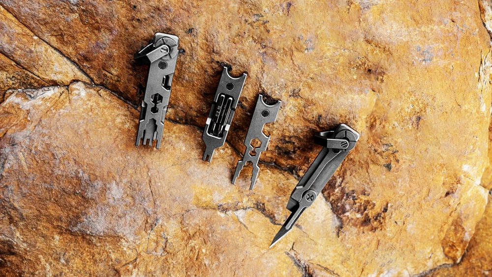 EDC TItanium Alloy with Titanium Key Ring Pry Bar Screwdriver Bottle Opener Handle Multi-tool profession Portable Outdoor Tools