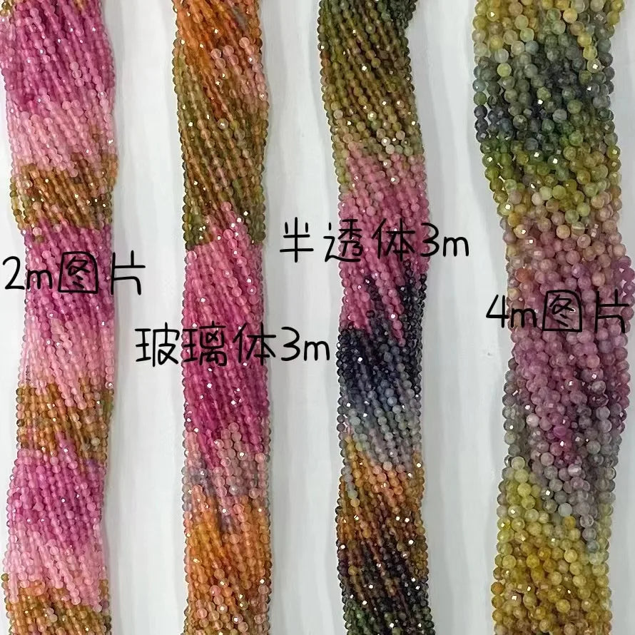 AAA Grade Natural  Rainbow Colorful Tourmaline Slice Loose Bead Jewelry DIY Bracelet Necklace 38cm Manufacturer Wholesale
