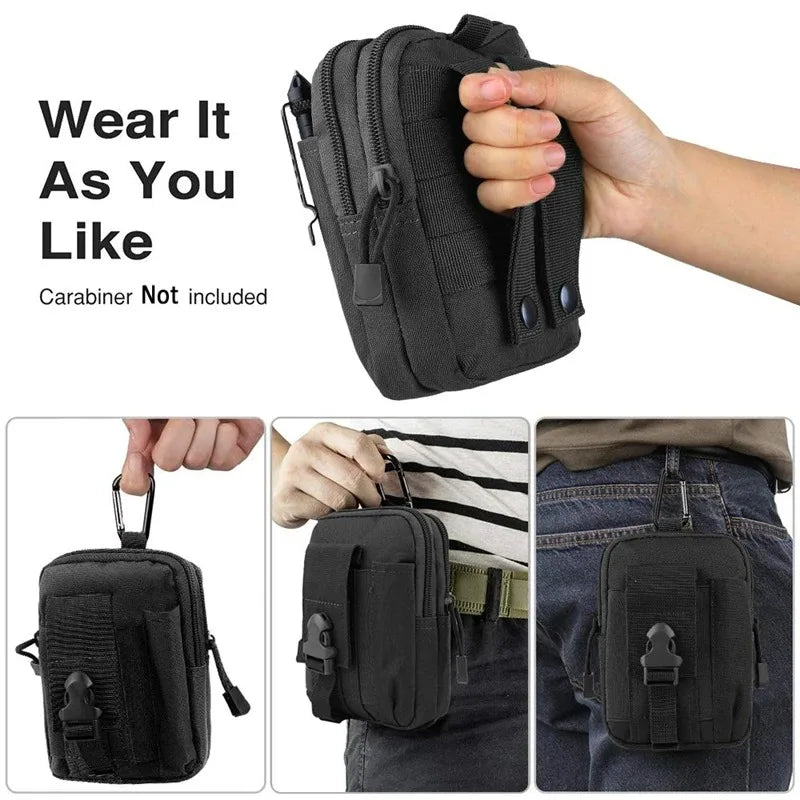 Men's Belt Bag Outdoor Waist Bag Bag Waterproof Camo Sports Hunting Accessories Storage bag Molle nylon cell phone