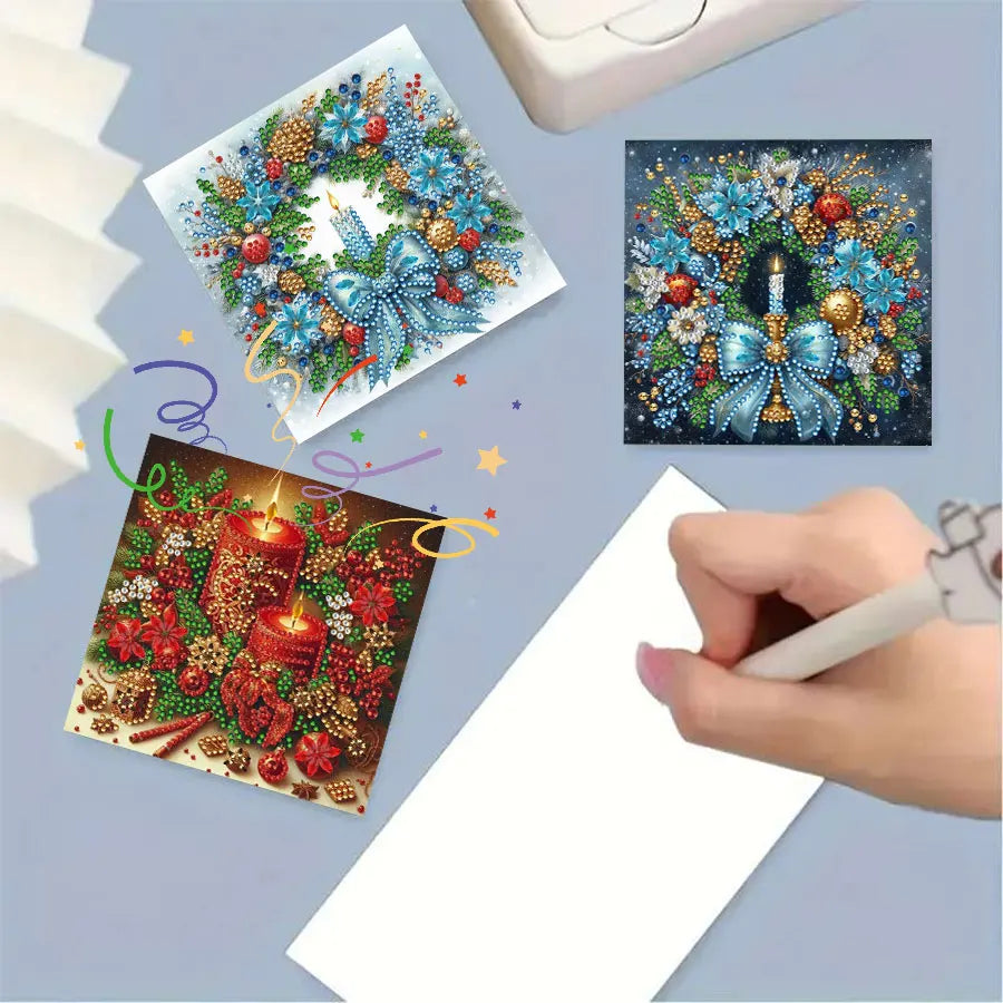 6pcs Diamond Painting Greeting Card Set - Christmas Gift, perfect for sending warm wishes to family and friends