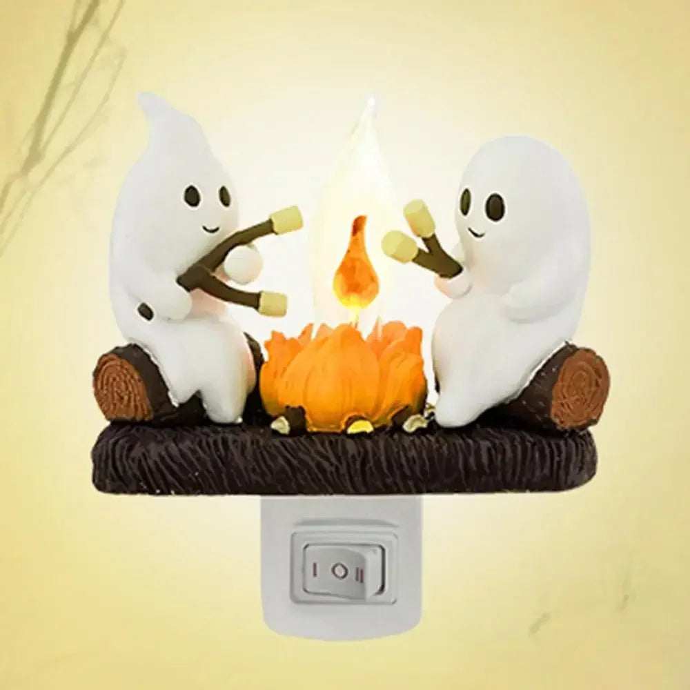 Halloween Decoration 2024 New GHOSTS ROASTING CAMPFIRES MORES Chost Design Lamp Halloween Home Decorations