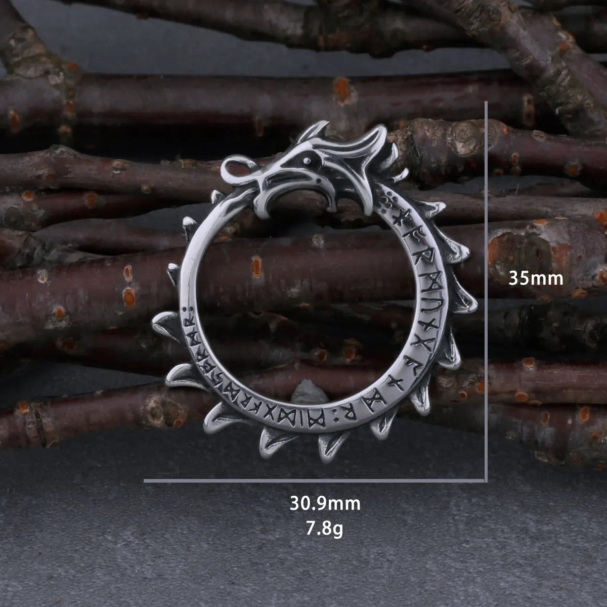 Men's Viking Self Devourer Necklace Celtic Knot Hip Hop Amulet Dragon Pendant Scandinavian Fashion Jewelry for Men Gifts