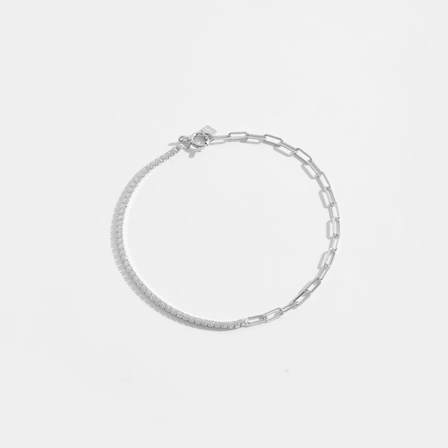 VEWANT 925 Sterling Silver Rainbow Colorful Zircon CZ Chain Bracelet Women Fine Jewelry Rock Punk Wedding Anniversary Gift