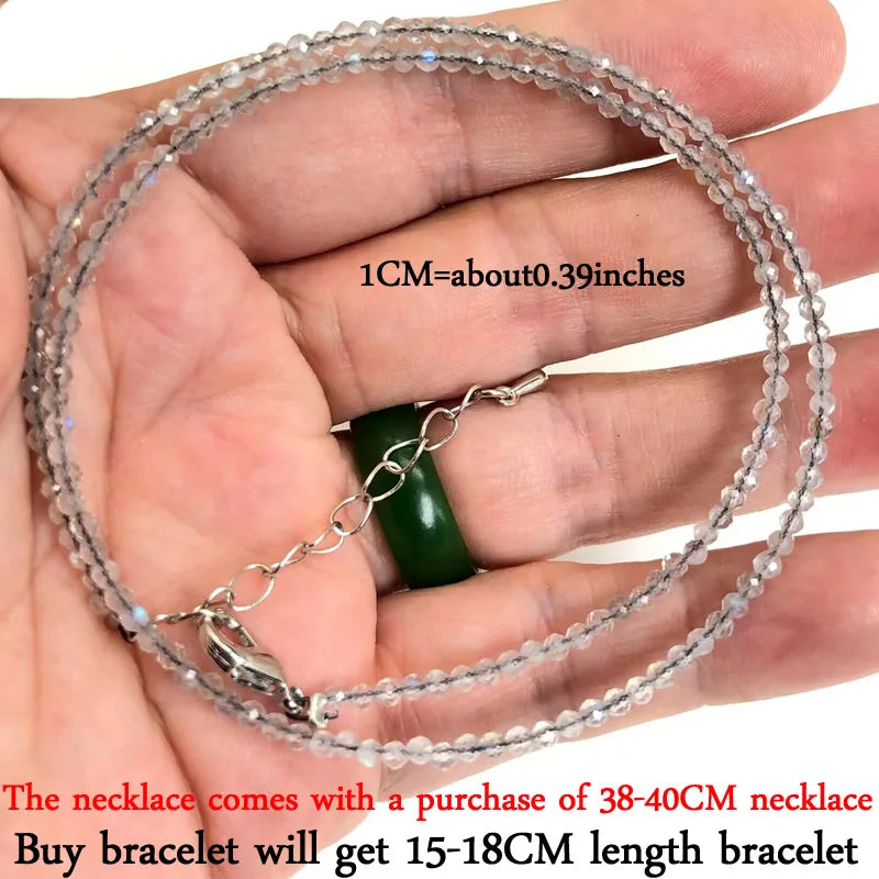 2-3mm Natural Stone Beaded Necklace Handmade Mini Tourmaline lapis crystal Energy Healing Female Bracelet for Women Jewelry Gift