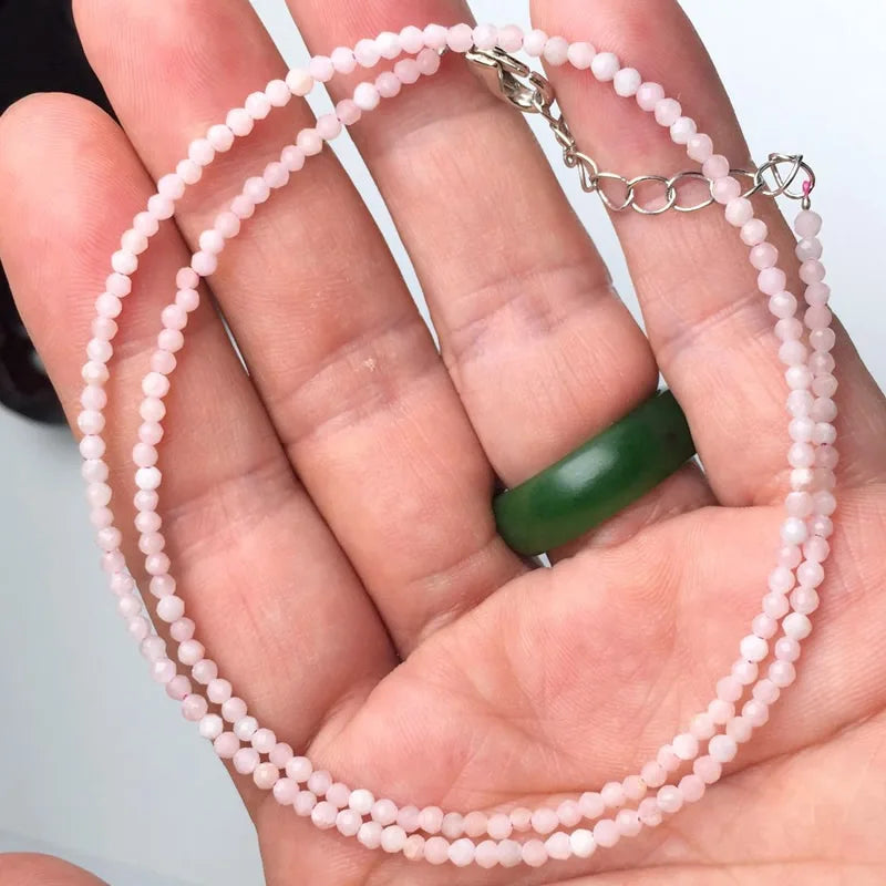 2-3mm Natural Stone Beaded Necklace Handmade Mini Tourmaline lapis crystal Energy Healing Female Bracelet for Women Jewelry Gift