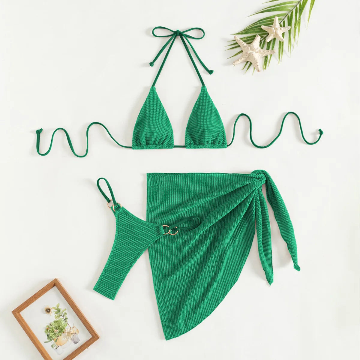 Sexy Brown Bikini Set 2025 Women Halter Push Up Bra Skirt 3 Piece Swimsuit Summer Bathing Suit Cover Up Thong Swimwear Biquini