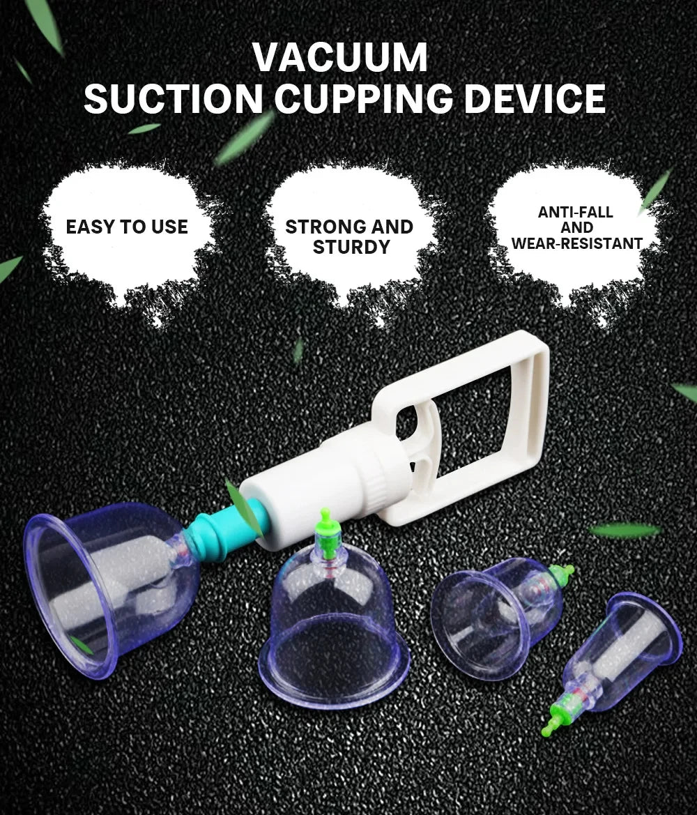12/6Pcs Vacuum Cupping Set Suction Cups Back Massage Body Cup Detox Massage Body Cups Vacuum Cupping Anti Cellulite Massage Jars