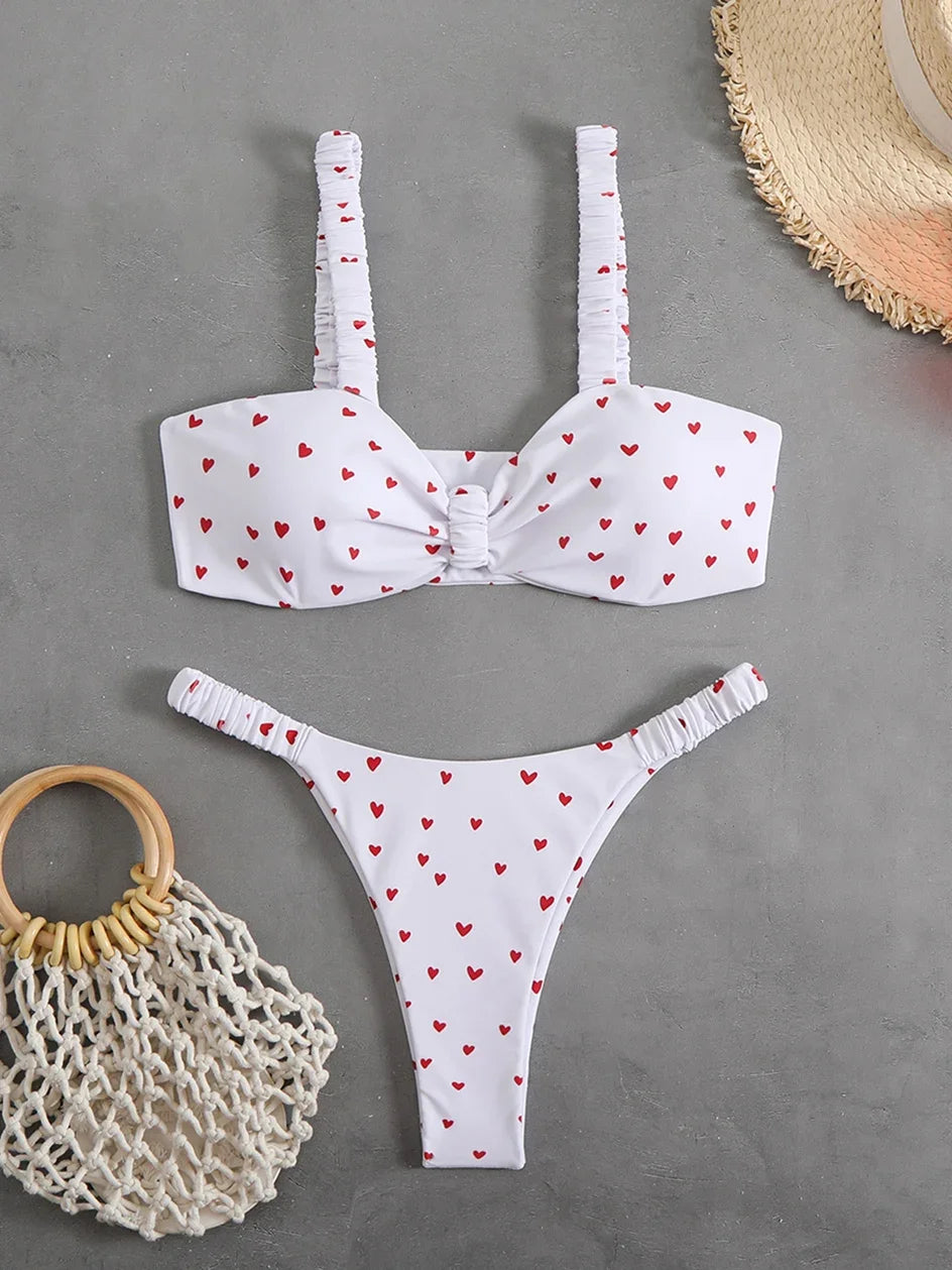 Sexy Bandeau Bikini Women's Swimsuit 2025 Two-piece Swimwear Thong Bikinis Set Female Bathing Suit Woman Swimming for Beach Wear