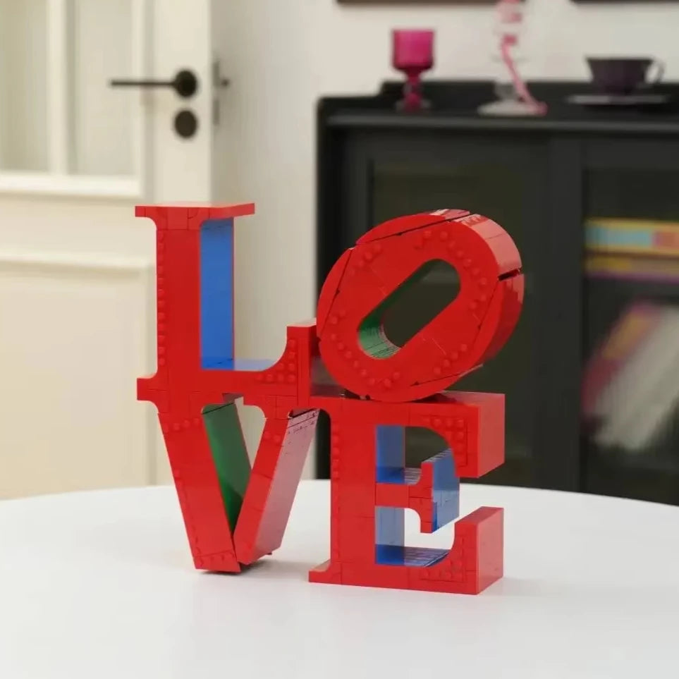MOC 791pcs  Creative Compatible Crafts LOVE Sculpture Art Model Building Blocks Bricks Kids Christmas Gift