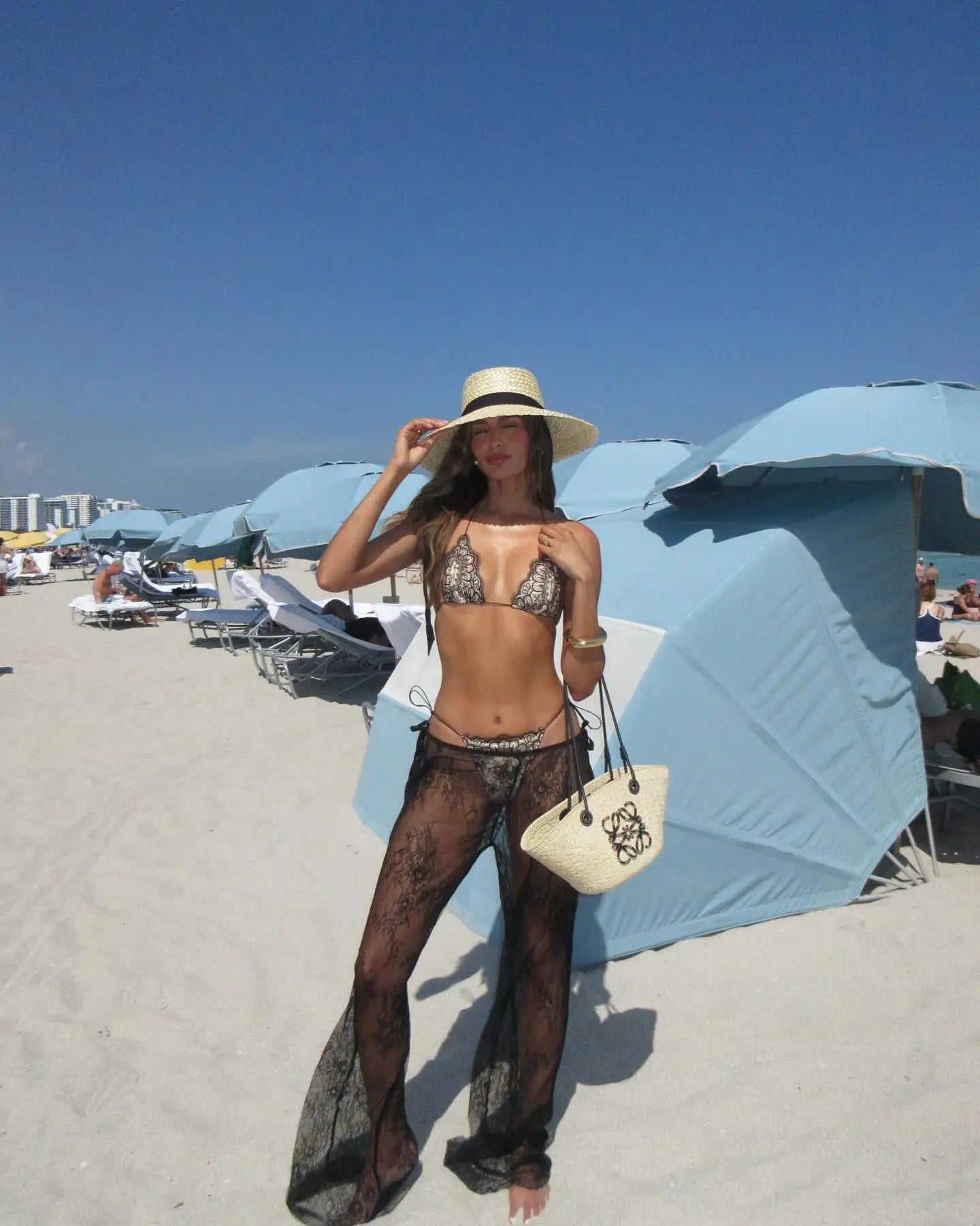 Mesh Bikini with Pants Swimsuit Brazilan Bikini Set Swimwear for Women Lace Halter Shirring 3 Pcs Bathing Suits Summer Female