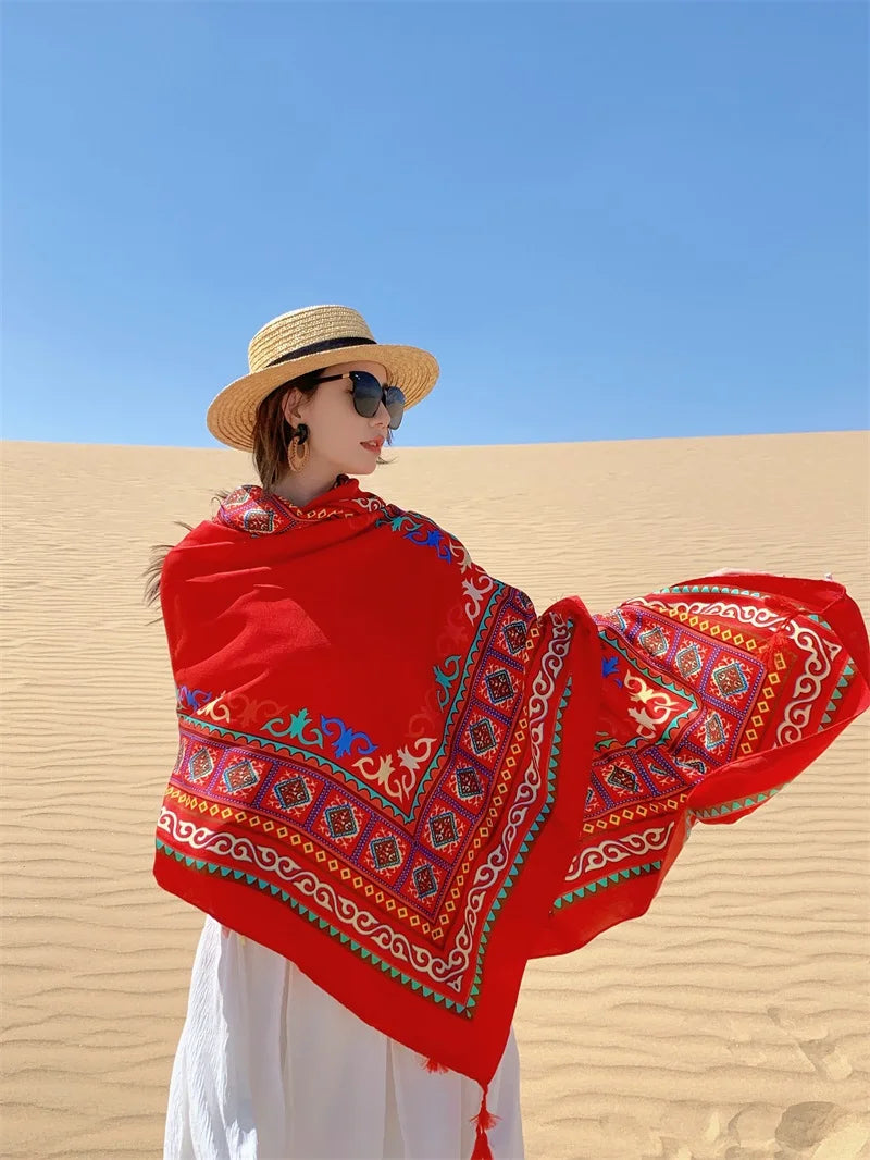 Travel Beach Sunscreen Scarves for Women Bikini Large Sarong Wrap Scarf Brazilian Swimsuit Bathing Cover-ups 17 Styles 90x180cm