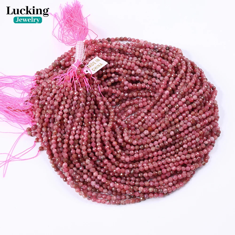 4-5mm Natural Pink Tourmaline Faceted Beads for Jewelry Making, Healing Crystals, DIY Crafts, Spiritual Gifts