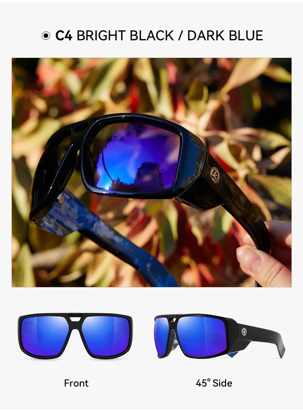 KDEAM New Large Frame Designer Polarized Men Sunglasses Luxury Brand Windproof Driving Glasses Fishing Eyewear Fashion Women Eye