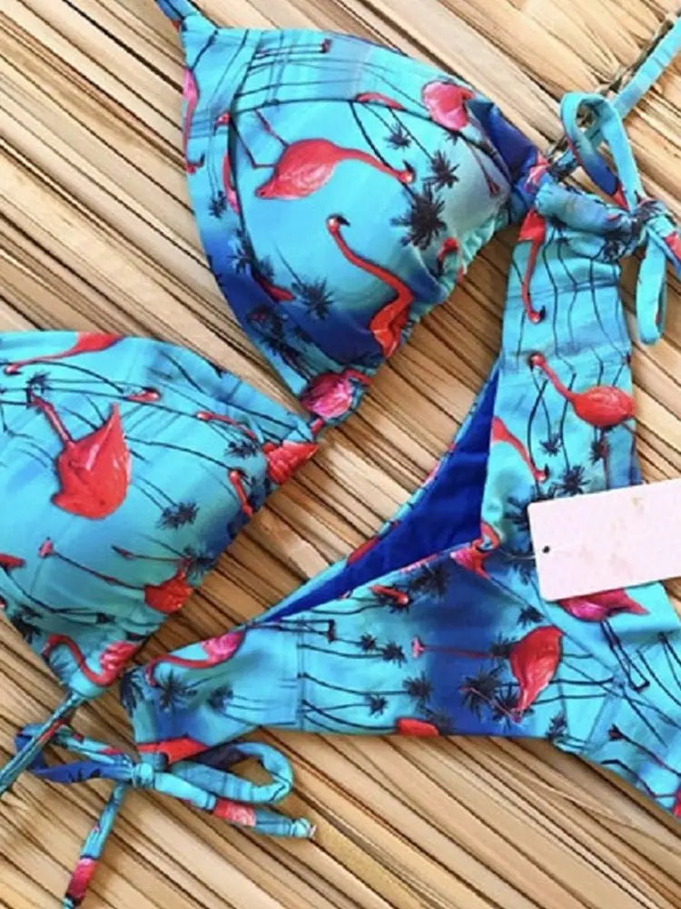 Sexy Bikinis 2019 Swimwear Women Swimsuit Bandage Halter Beach Wear Push Up Bathing suits Female Brazilian Bikini Set