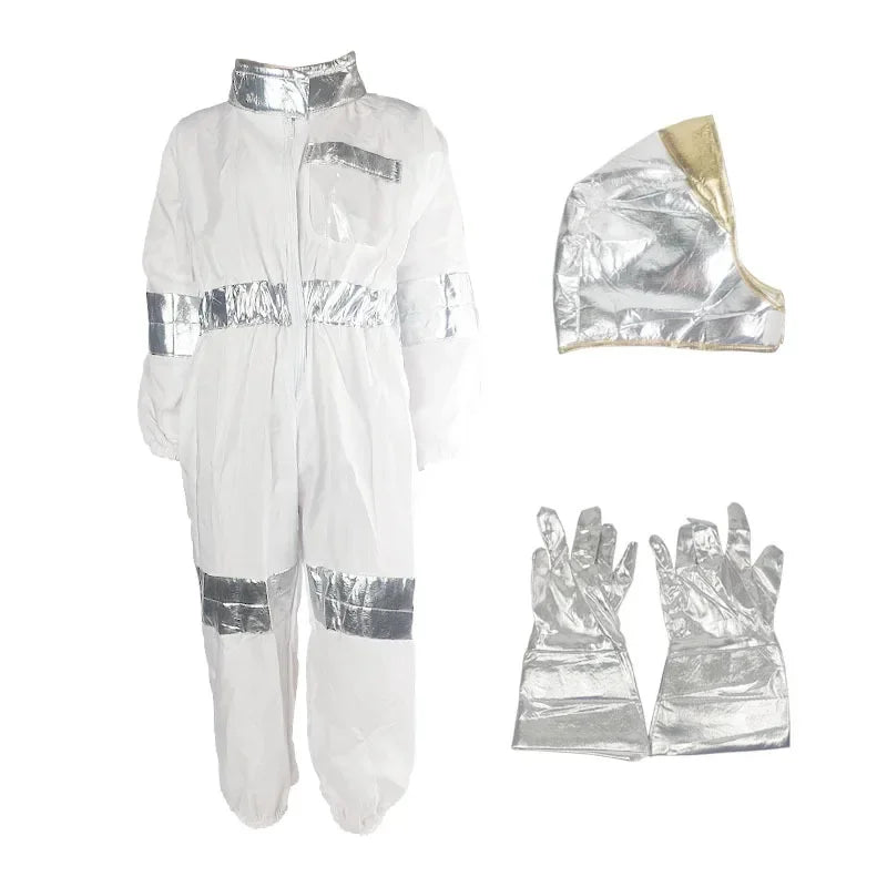 Children's Space Suit Cosplay Costume Astronaut Gloves Spaceman Kids Jumpsuit Holiday Halloween Party Gift Space Clothes
