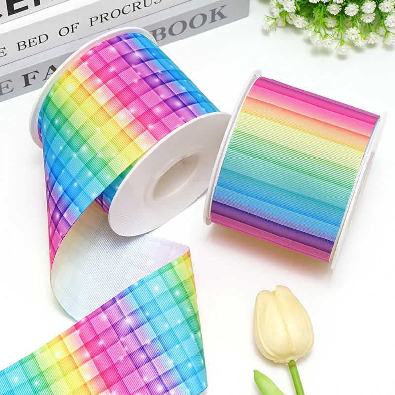 5 Yards Printed Grosgrain Ribbons For Bows DIY Craft Decoration Packaging Supplies 84400
