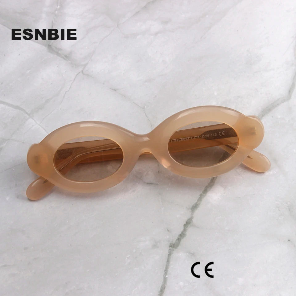 Luxury Thick Mixed Acetate Oval Polarized Sunglasses Women Trendy UV Protection Eyewear Stylish Shield For Men lentes de sol