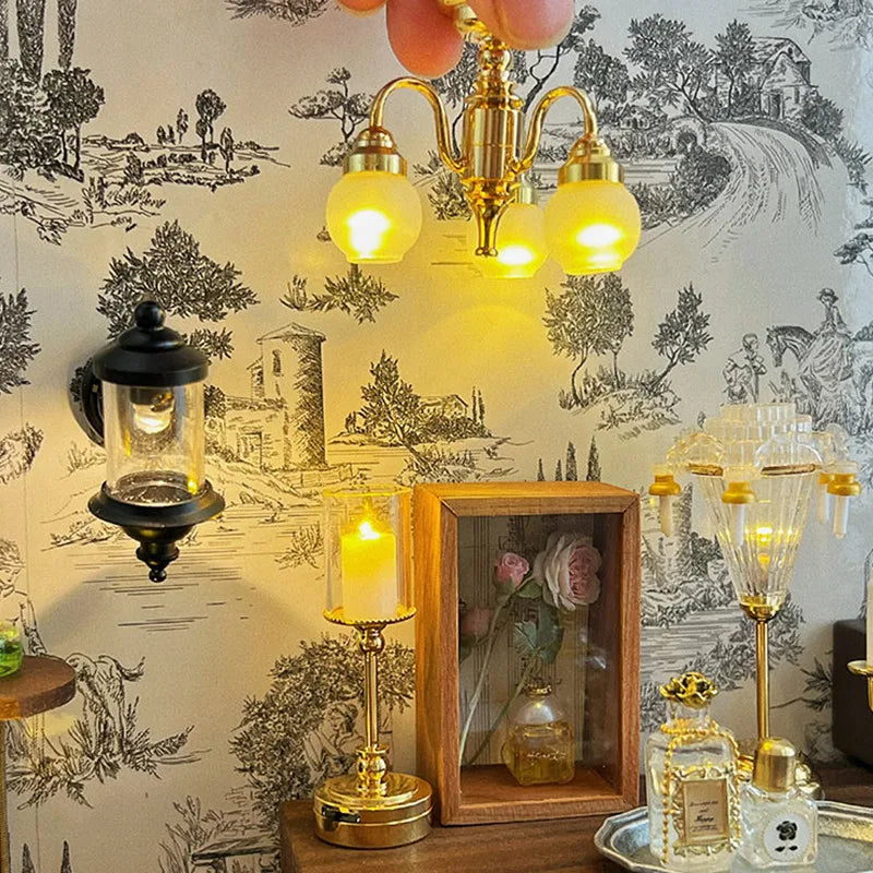 1/6 Doll House Model Furniture Accessories Led Lights Battery Operated 1/12 Desk Lamp Bjd Ob11 Gsc Blyth Soldier Lol Miniatures